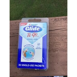 Vtg Crest Glide To Go Original-Floss 30 Single Rip Floss - Toss Shred Resistant
